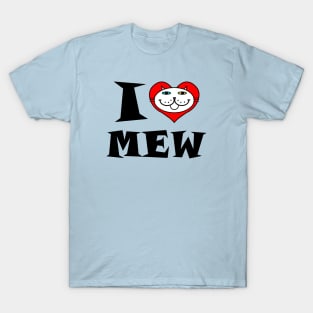 I Heart Cat -White Cat 2 Eye Colors T-Shirt